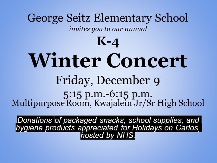 Elementary Winter Concert Advertisement