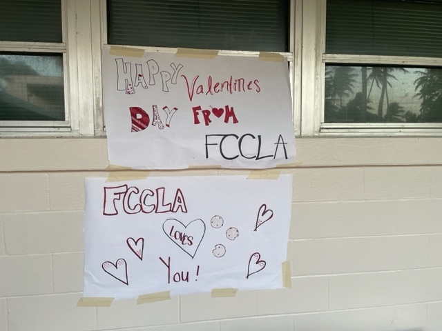 FCCLA signs for Valentines Day